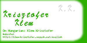 krisztofer klem business card